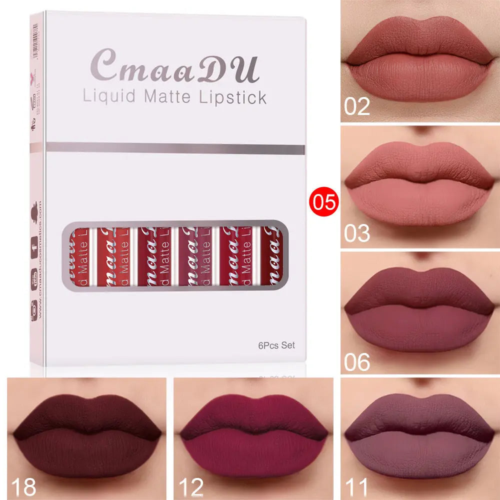 6 Boxes Of Matte Non-stick Waterproof Lipstick